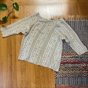Light Gray Patterned Boatneck Blouse